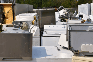A scrap heap of appliances