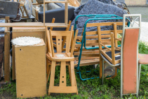 Pile of discarded furniture